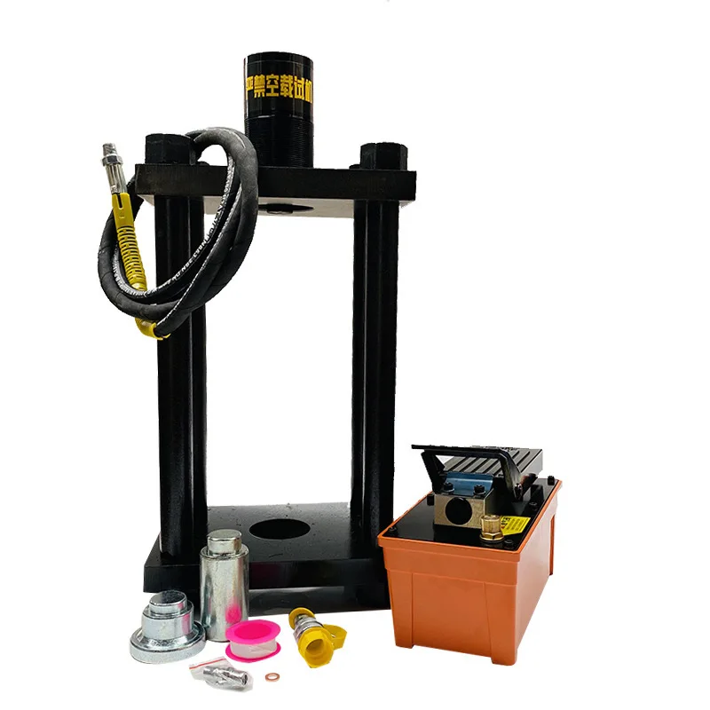 Steering knuckle vertical shaft removal tool pneumatic hydraulic tie rod set arm sleeve press vertical shaft