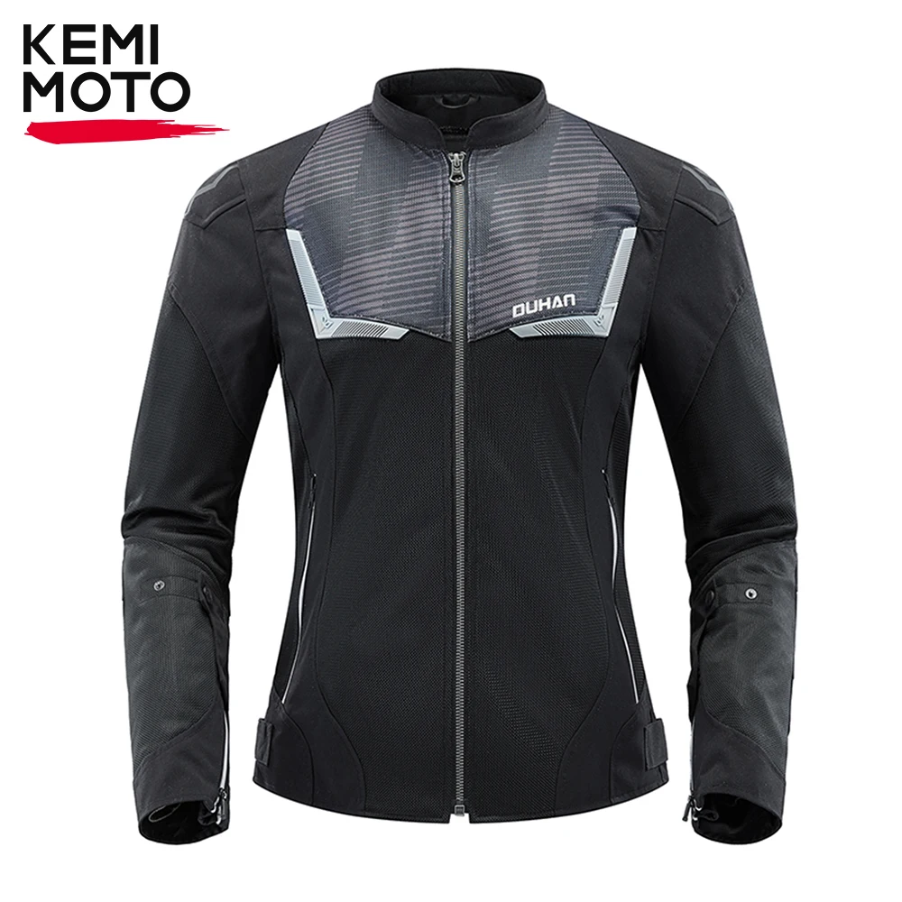 Motorcycle Jacket Women Armor Summer Breathable Mesh Jacket Riding Motocross Racing Moto Full Body Protection Moto Clothing Soft