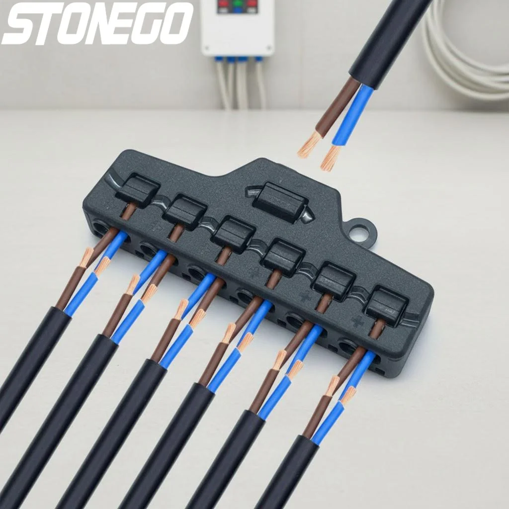 Low Voltage Wire Splitter Distribution Block for LED Lighting and LED Strip Connection Quick Connect DC12V DC24V Terminal