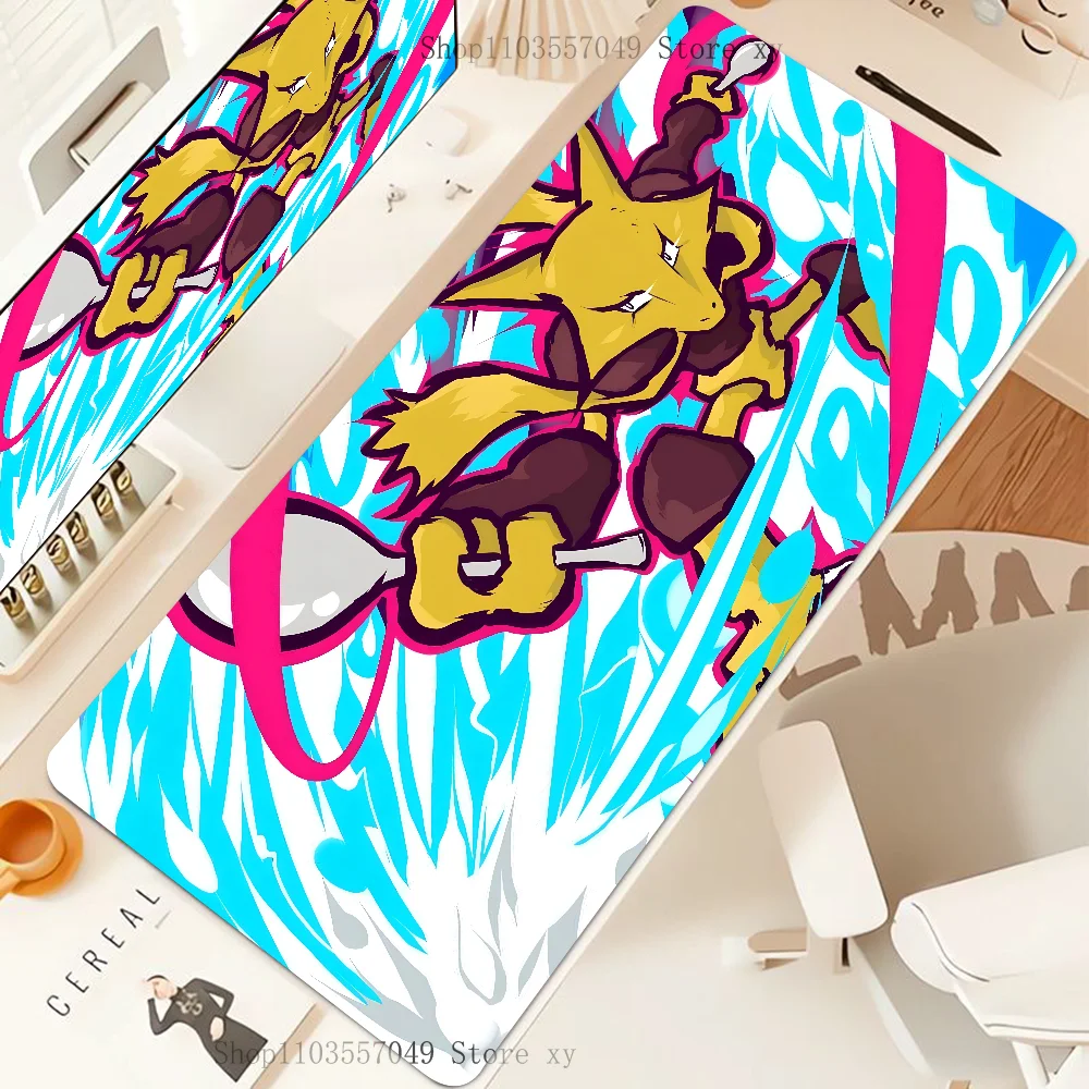 Anime Alakazam P-Pokemon Mousepad Large Gaming Mouse Pad LockEdge Thickened Computer Keyboard Table Desk Mat