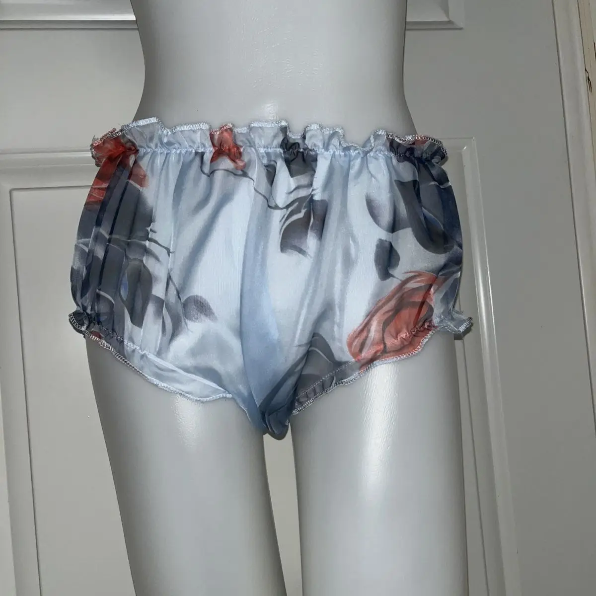 

Unisex Mesh See Through Floral Print Lingerie Panties Plus Size Underwears Sexy Briefs