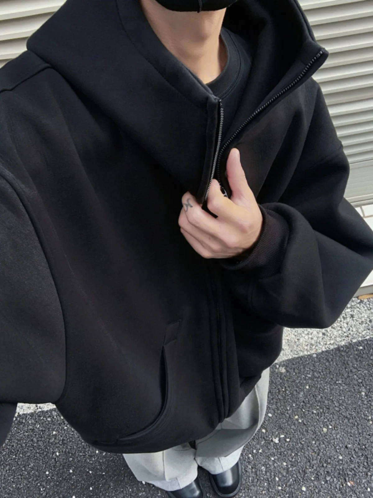 

Bla Oversized Hooded Cardigan Sweatirt Men's Autumn Winter American High Street Trendy Brand Heavy 520g Jaet