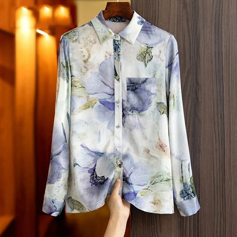 3XL рубашка блузка Elegant Chic Tops Blouse Women 2024 Spring Autumn Korean Fashion Long Sleeve Slim Shirts Blusas 6705