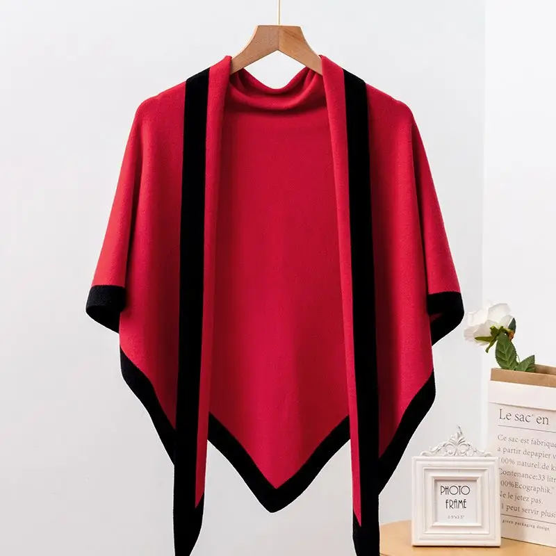 

Women's Clothing Knitting Coat Temperament Capes Simplicity Elegant Ladies Cardigan Ponchos Loose Fashionable Top Tee JJ3