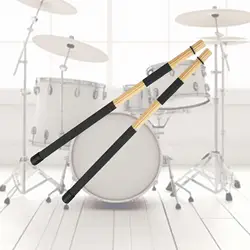 Bamboo Hot Rods Drumsticks Smooth Grip Black Quiet Drum Sticks Create Light Sound for Small Venue Acoustic Performance Rock Band