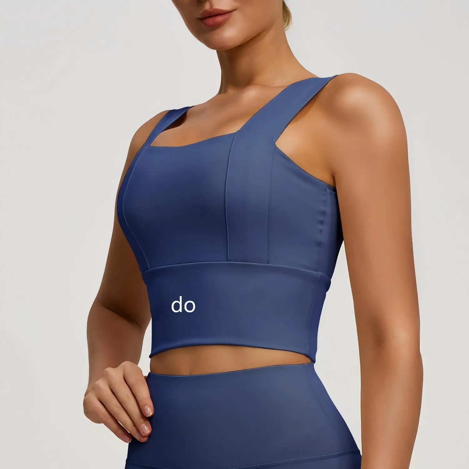 Wide shoulder strap beautiful back yoga sports bra, shockproof and anti sagging, running and fitness gathering sports bra