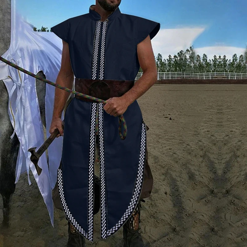 

◆2026Men Medieval Knight Tunic Renaissance Viking Shirts LARP Roleplay Warrior Pirate Costume◆…~