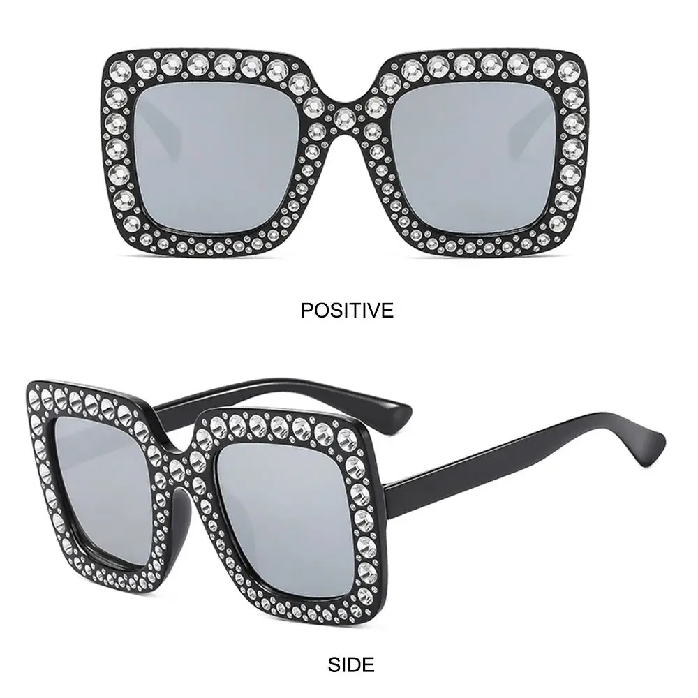 Retro Diamond Crystal Children Sunglasses Sparkling Rhinestone Kids Square Sun Glasses Girls Shades for Beach/Travel/Party