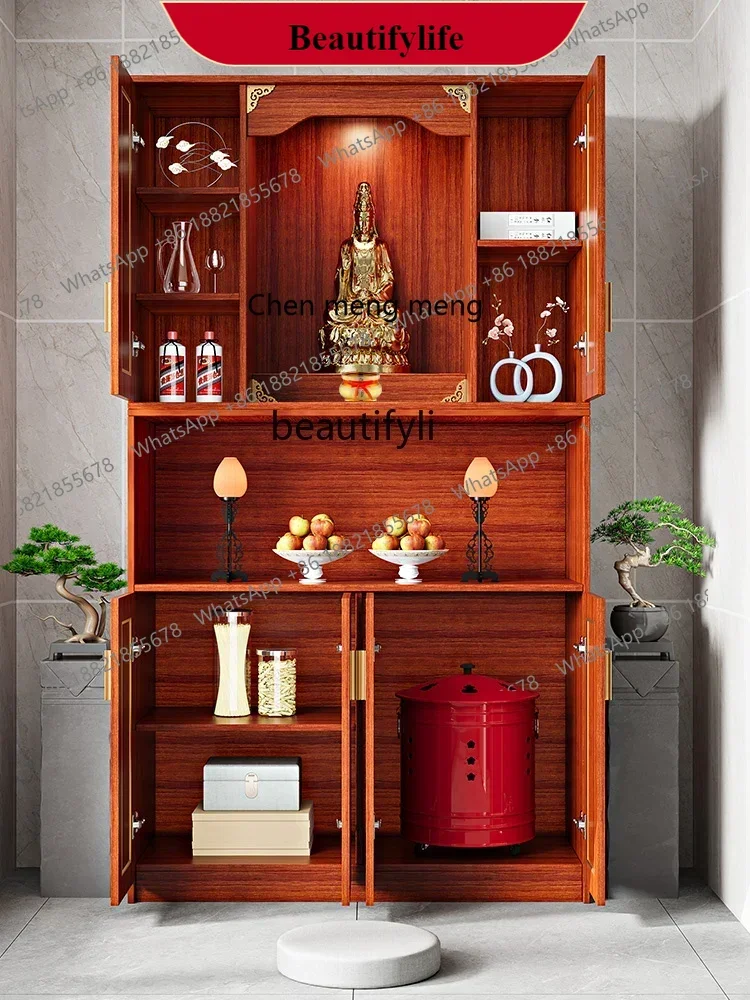 

G153 Vertical Buddha Niche Aluminum Alloy Storage Cabinet Altar Hall Display Cabinet Incense Burner Table Altar