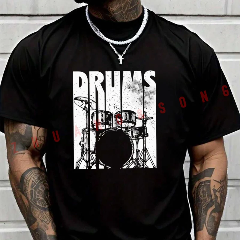 

Мужская модная футболка с дизайном Drums Drummer Design, повседневные модные футболки на лето, удобные топы с короткими рукавами