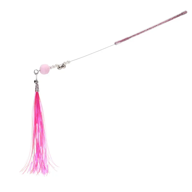 Cat Toy Feather Cats Stick Wool Ball Cat Toys Interactive Bite-resistant Toys for Cats Training Tassle Kitten Toy Pet Supplies