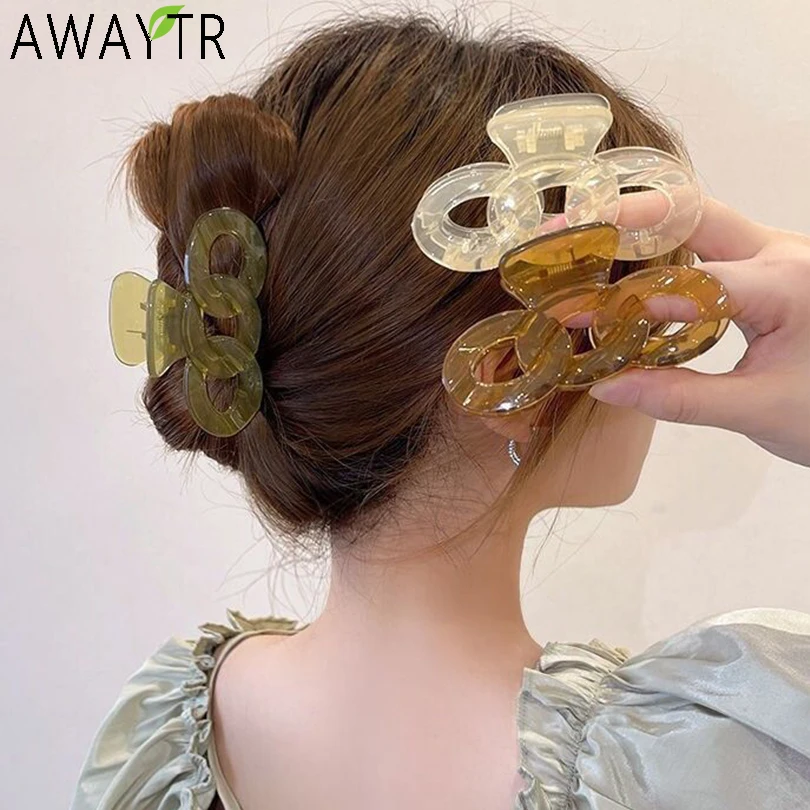 

Jelly Color Smooth Elliptical Hair Claws Ponytail Holder Shark Hairpin Simple Temperament Hair Clip Fashion Hair Accessories