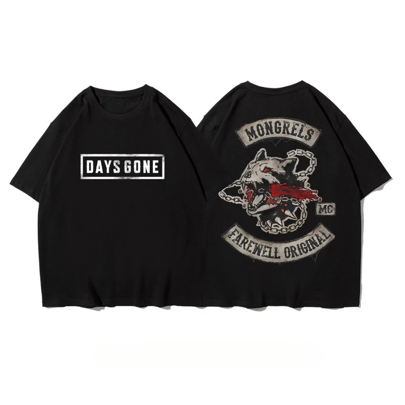 

DaysGone Game Printed T-Shirt Men's Summer Fashion Street Trend Short Sleeve Cotton Comfortable Loose Men's and Women's Clothing