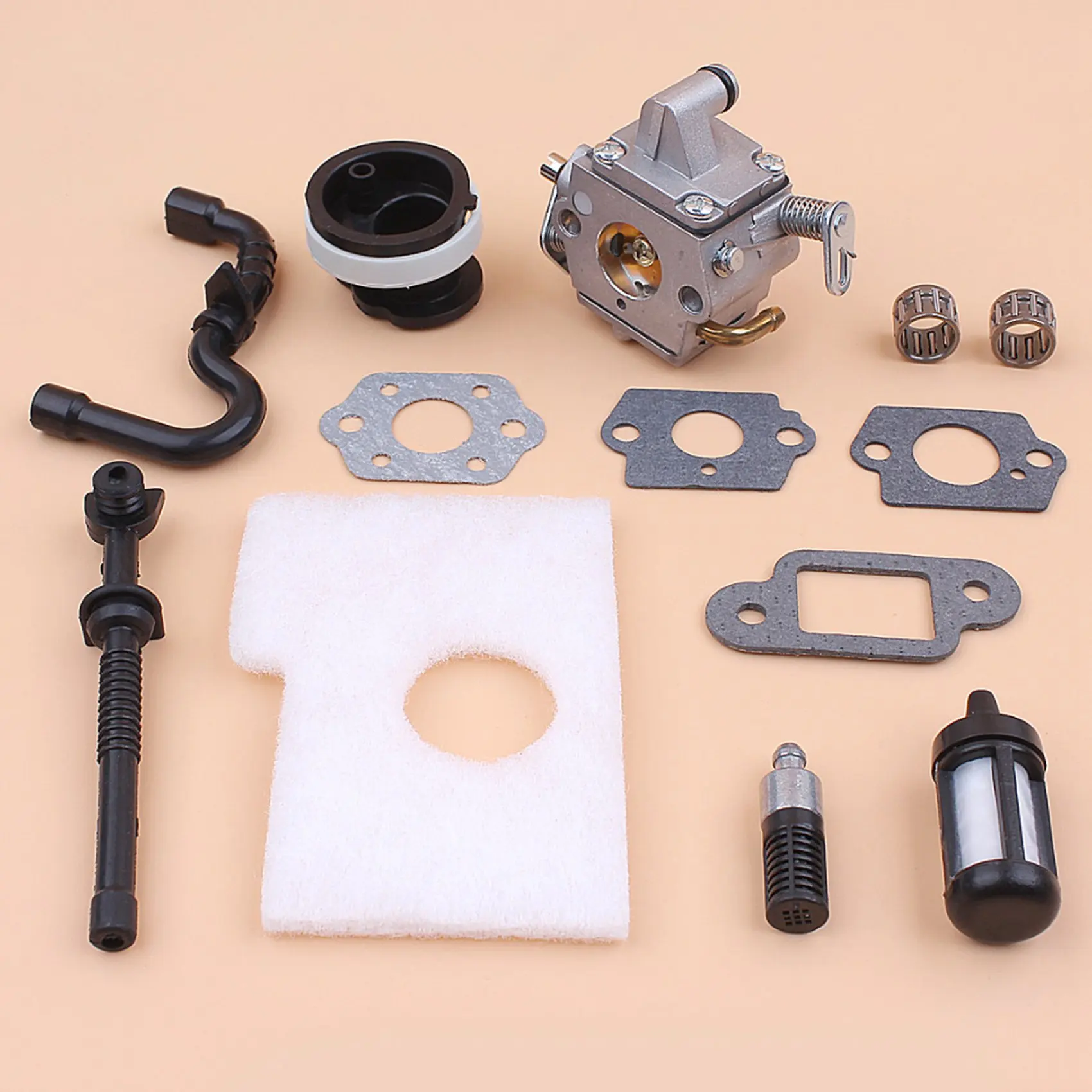 AT19-Carburetor Gasket Intake Manifold Bearing Fuel Hose Kit For MS180 MS170 MS 180 018 017