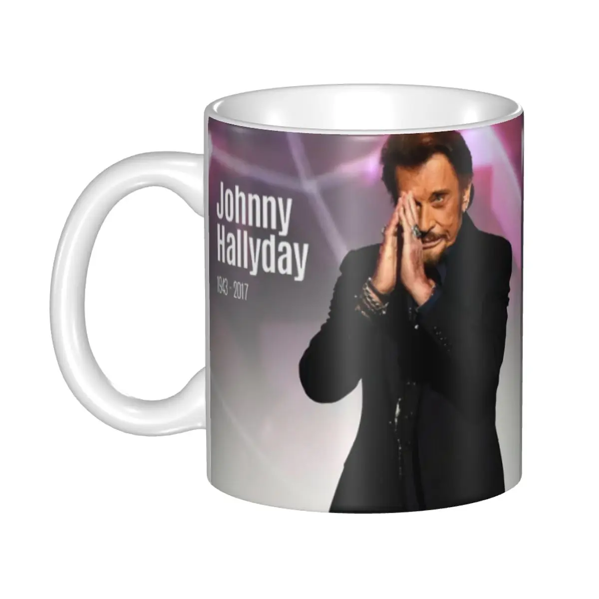 

Rock Johnny Hallyday Mug Custom French Singer Music Coffee Ceramic Mug Creative Present