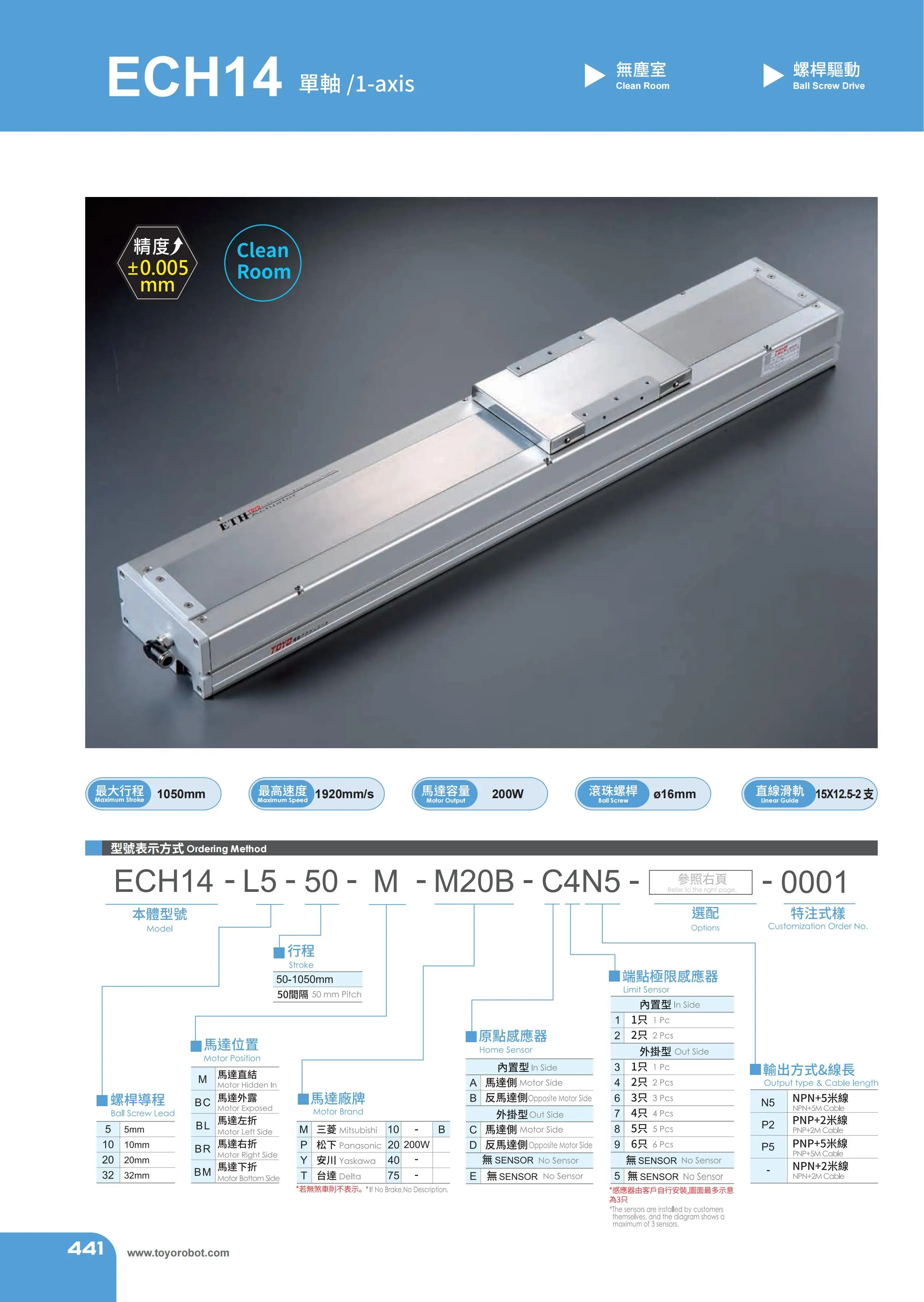 TOYO HIWIN high precision linear custom screw slide automatic module XYZ axis slide module ECH14 Series