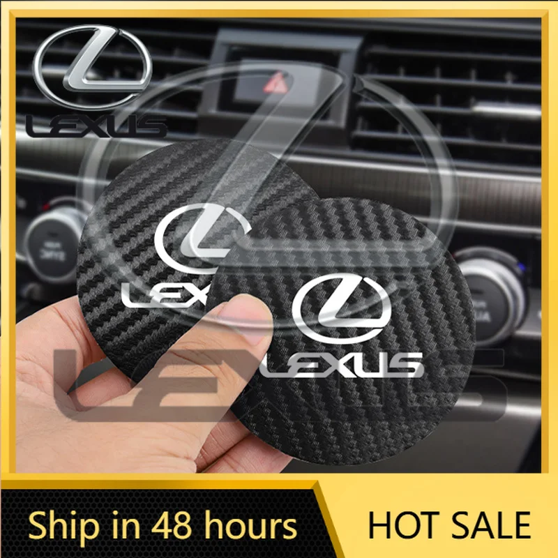 

Горячая новинка 2026: Наклейки для интерьера автомобиля, 2 шт., подставки под кружки из углеродного волокна для Lexus RX330, IS250, CT200h, ES300h, аксессуары для салона автомобиля