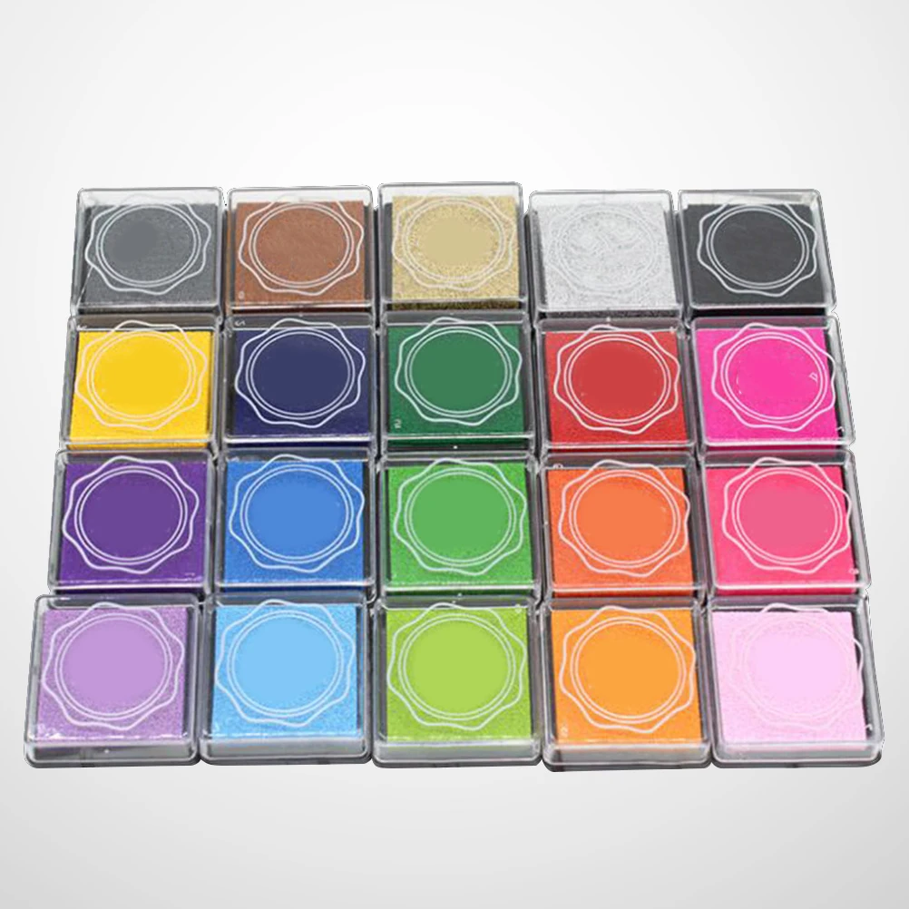 Tamponi di inchiostro 20 colori a base d'acqua Asciugatura rapida Mani pulite facilmente Pittura murale fai-da-te Decorazione di nozze Regali artigianali