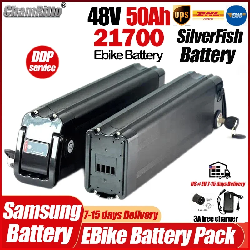 

48 В электронный велосипед, аккумулятор для электрического велосипеда, 30 Ач, аккумулятор Silver Fish 1000 Вт Duotts S26 Bicicleta Elétrica 20 40, 1500 Вт, 50 Ач, линейный аккумулятор