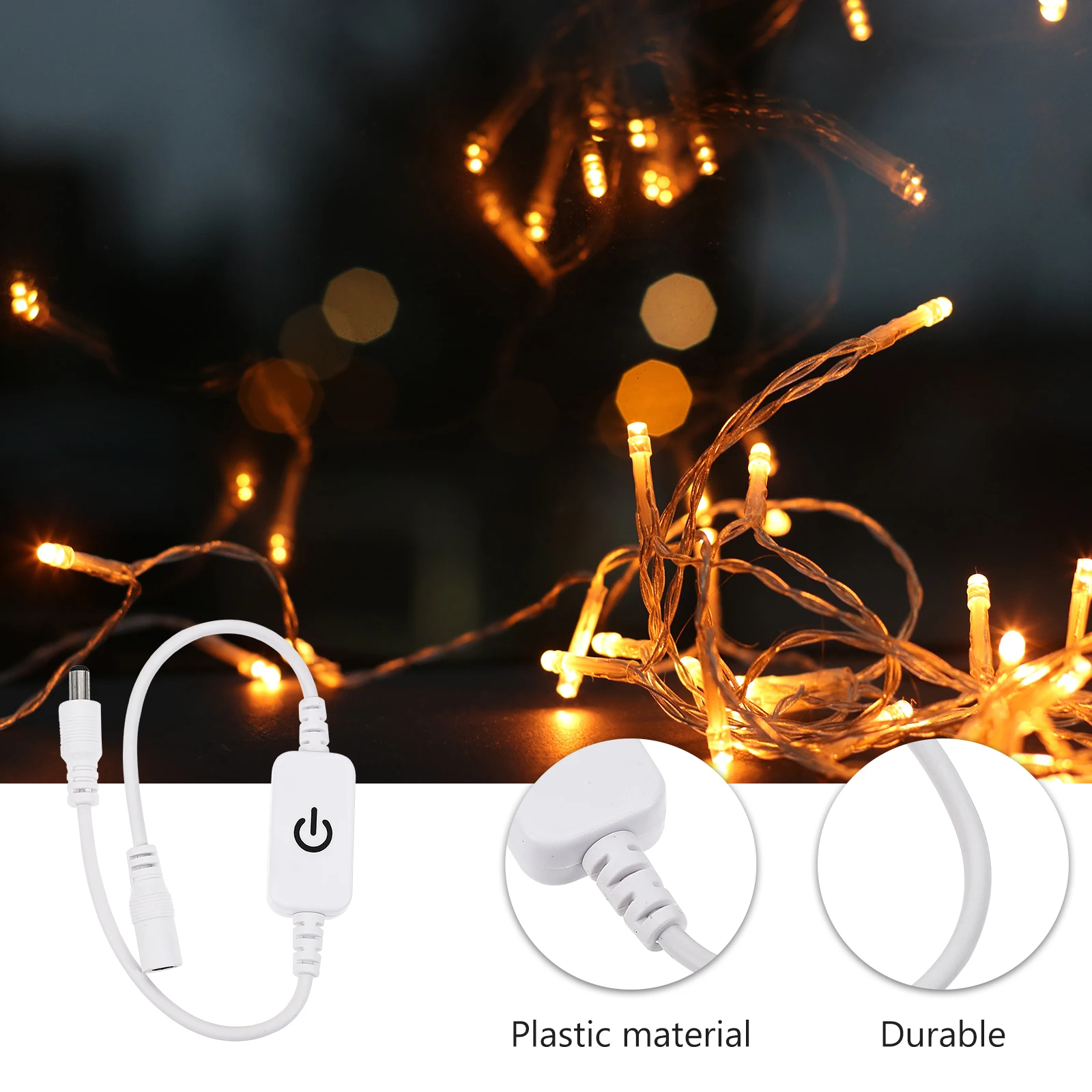 

LED Touch 12V DC Connector for Light Strip 50W Dimming Controller Non Flickering Energy Saving