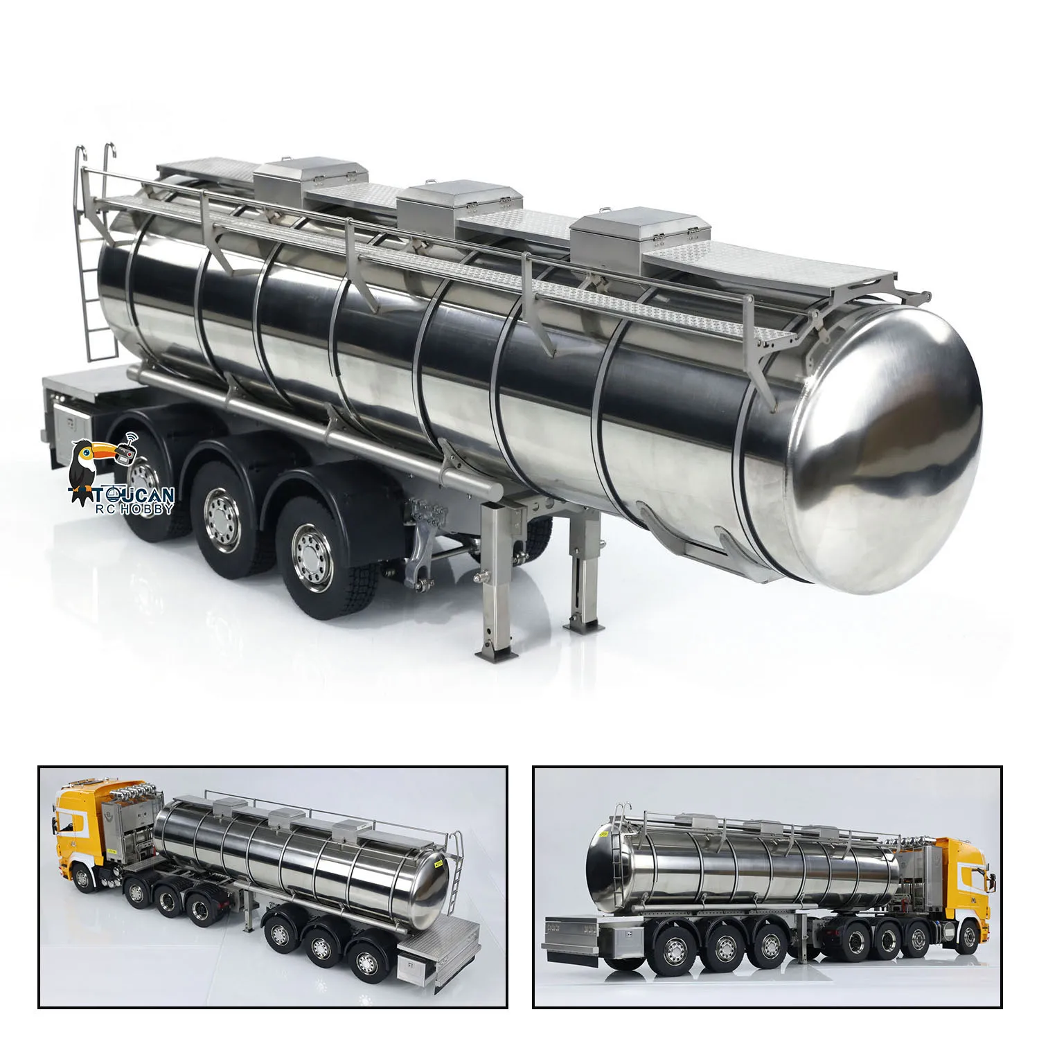 1/14 RC Metal 3-Axle Oil Tank Gas-tanker Semi Trailer 1/14 RC