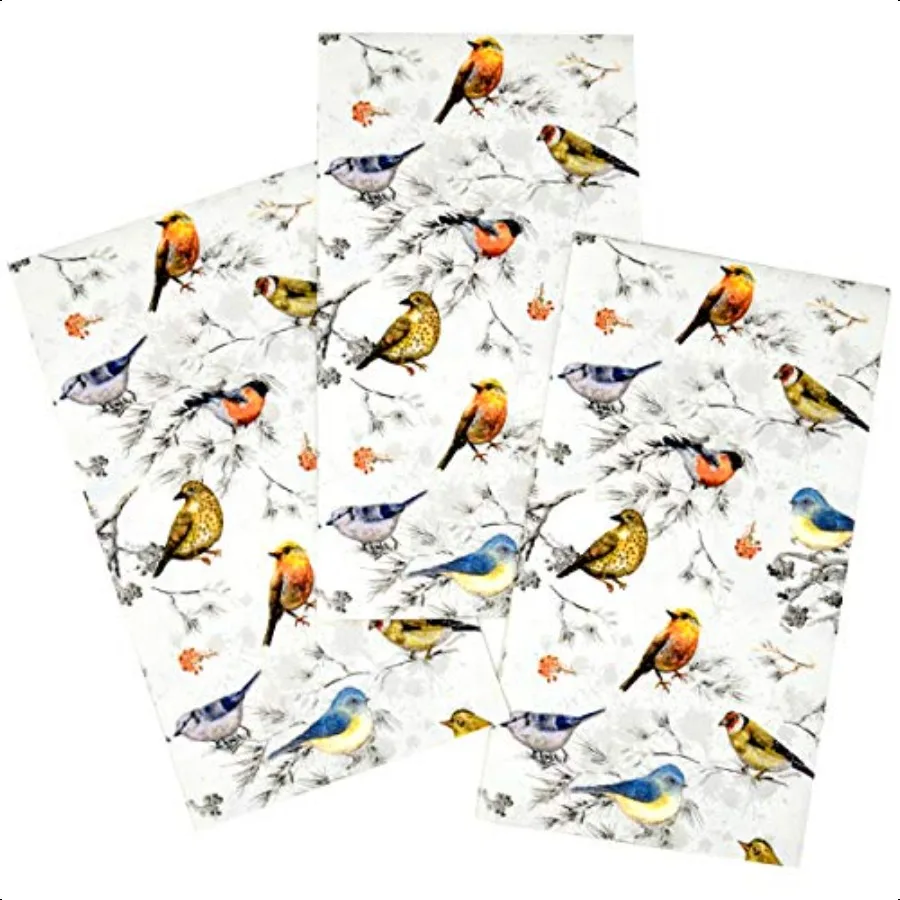 Bird Guest Napkins  Paper Towels with Colorful Birds for Spring Bathroom Baby Shower Birthday Tea Party Powder Room Decor