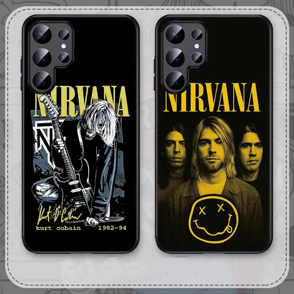 Band N-Nirvana-a Phone Case For Samsung S 24 Fe 25 Ultra Plus 20 Lite 21 30 22 23 24 22 Ultra 5G Fundas