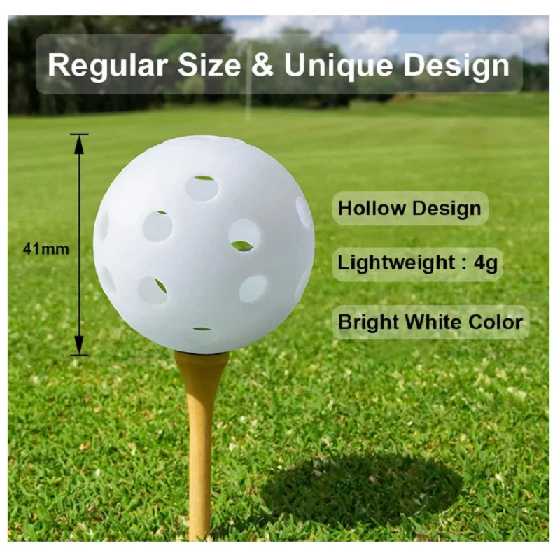 100pcs 42mm Practice Golf Balls Plastic Golf Training Balls for Driving Range, Swing Training, Indoor Simulators, Outdoor