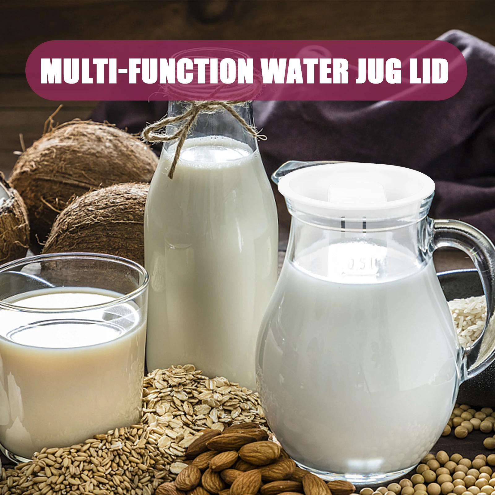 

Leak-Proof Pitcher White Heat-Resistant Multi-Function Replacement Cover Water Jug Lid Easy-Clean Long-Lasting Practical