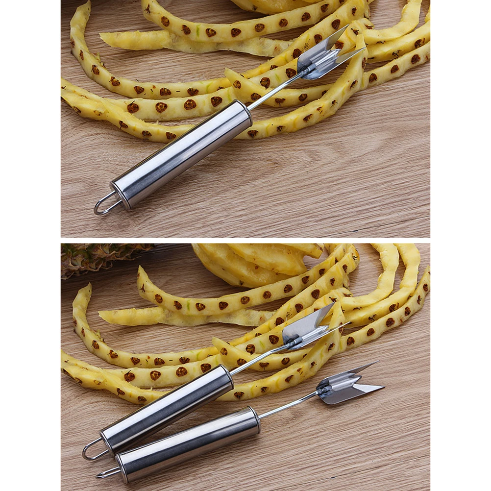 

4 Pcs Pineapple Knife Peeler V Stainless Steel Cutter Enucleated Eye Remover Fruit