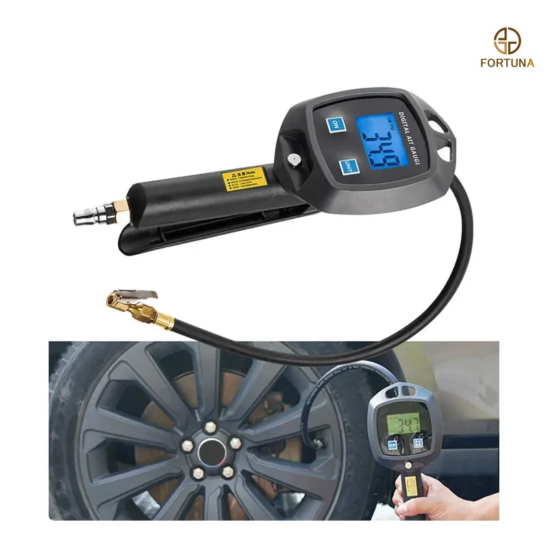 With Inflator Hose Nozzles Car Tester Tire Pressure Gauge 0-255Psi 0-18Bar Monitor Inflation Gun Motorcycle Bike Tyre Manometro