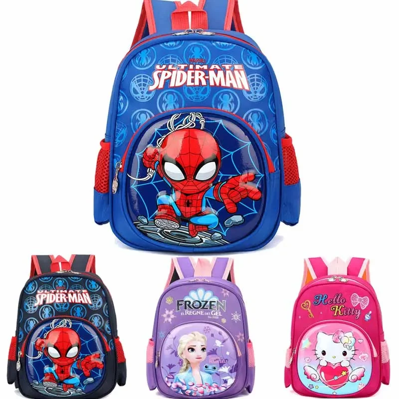 Fashion Brand Children Artoon Spider Schoolbag Boys and Girls Disney Backpack Cute KittyTwo-shoulder Bag Kids Bags