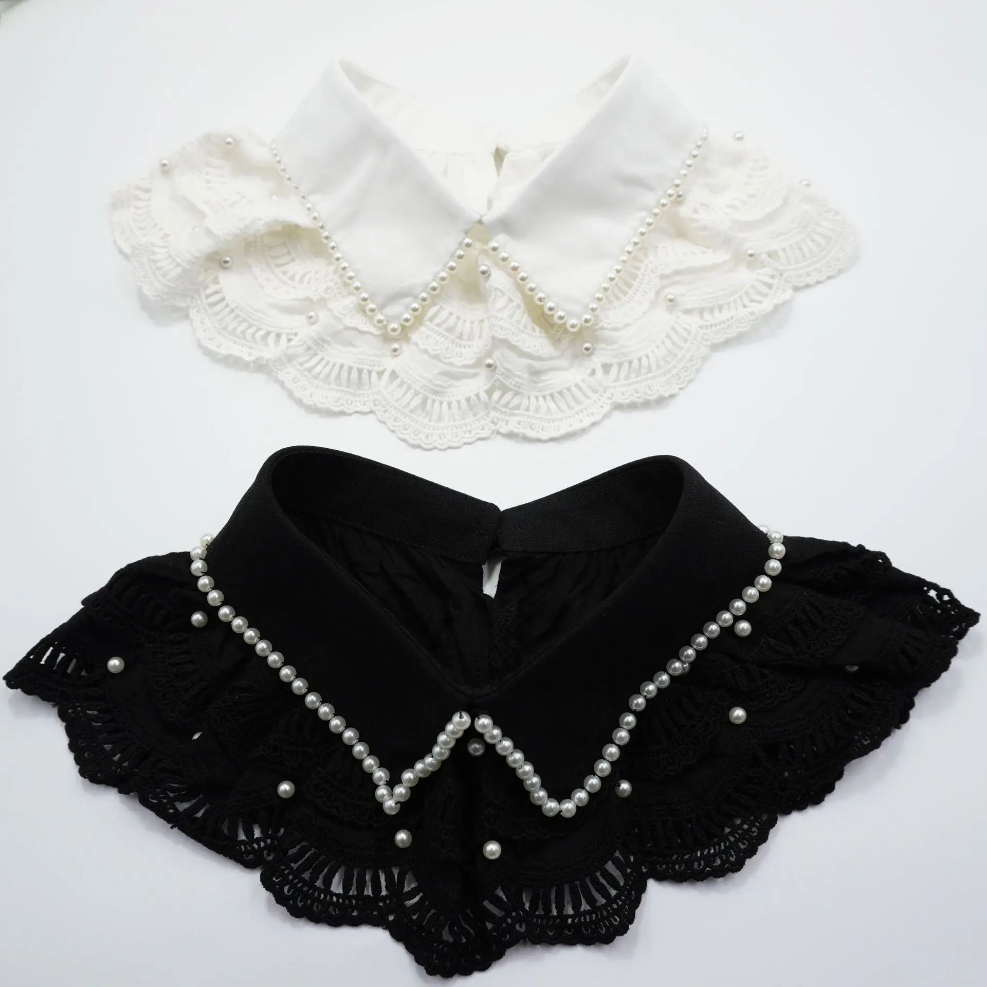 

Lace Detachable Shirt Collars For Women Beading Fake Collar Woman False Collar Blouse Lapel Shirt Faux Col Clothing accessories