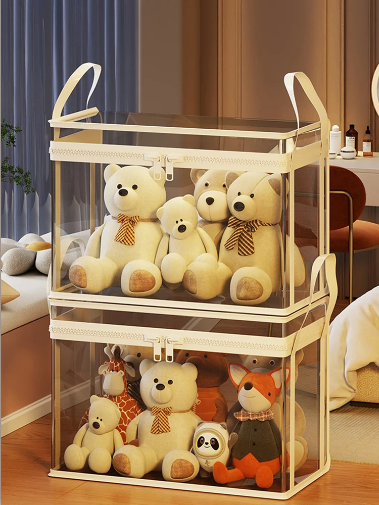 

Transparent children's toy storage basket large size toy storage bag large capacity household multifunctional storage basket new