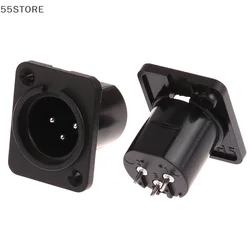 1PC XLR 3pin Male Female Panel Audio Microphone Jack Plug Connector XLR Straight-foot Plastic Karon Seat