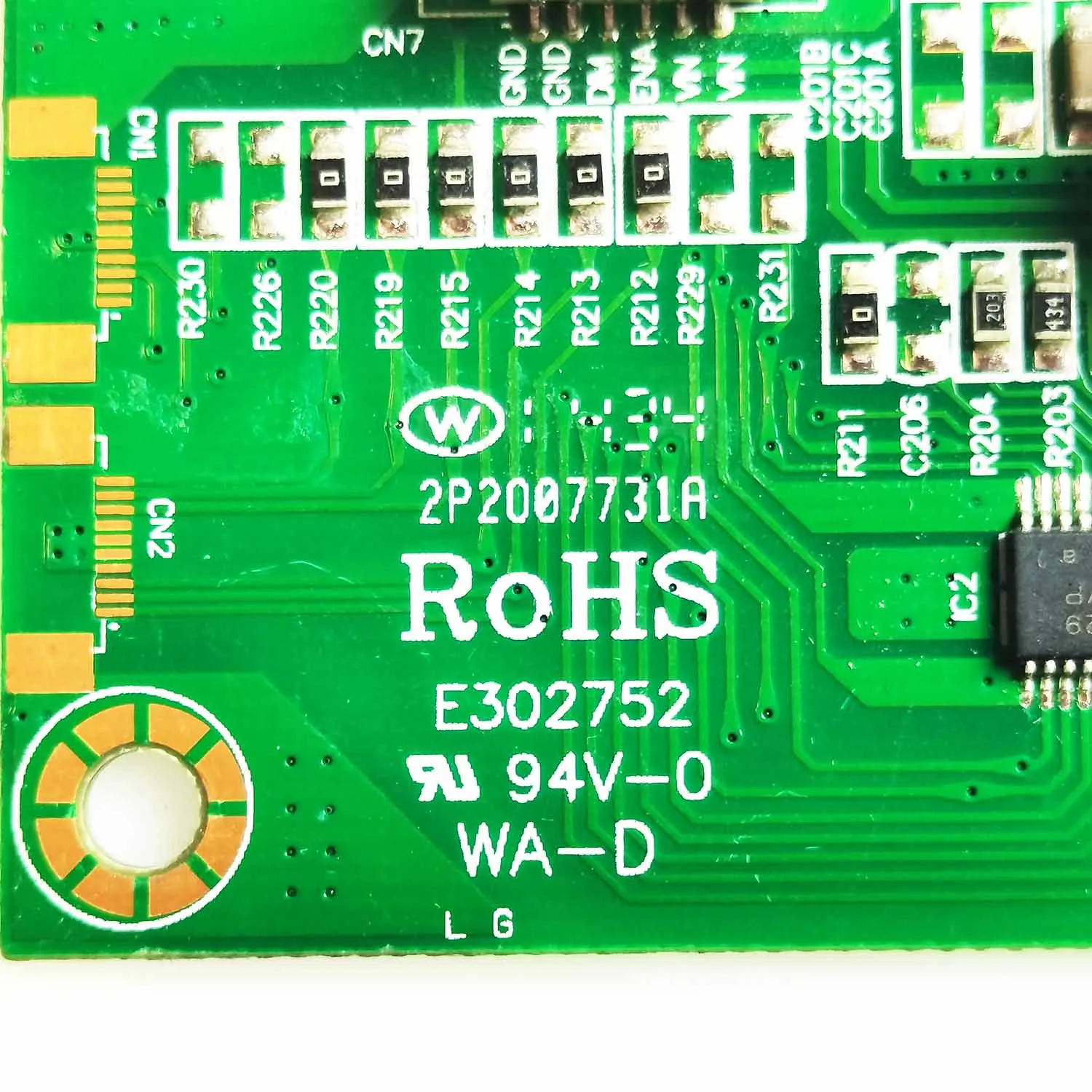 Barra LED de alta tensão, placa atual constante, E302752, WA-D, 2P2O07731A, V1.1