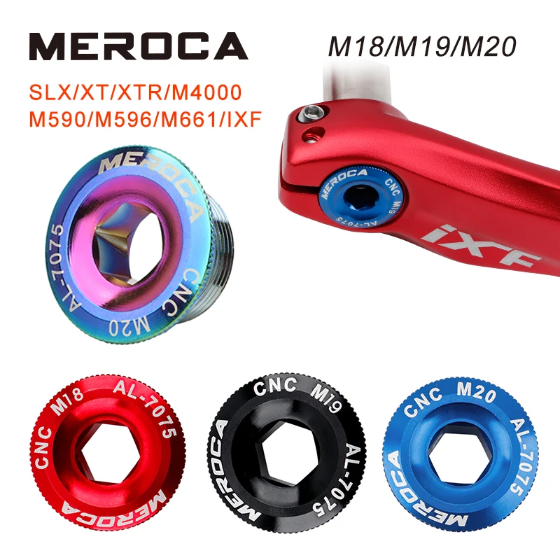 MEROCA MTB Bicycle Crank Cover M15 M18 M19 M20 Mountain Bike Crankset Screws Aluminum Alloy CNC Bolt for Shimano/IXF/FS.A/XT/XTR