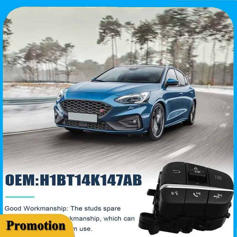 

Portable H1BT-14K147-AB Multi-Function Steering Wheel Switch Cruise Control Button For Ford Fiesta MK4 Focus Sharpness 2019-2021