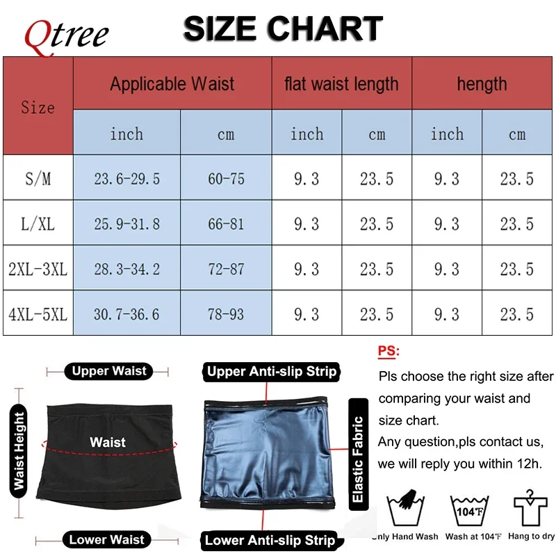 Qtree hombres adelgazamiento moldeador de cuerpo Sauna cinturón para el sudor entrenador de cintura corsés banda para el vientre faja deportiva correas envolturas para el estómago quemador de grasa