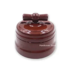 Home Improvement High Quality European Ceramic Knob Switch Wall Light Switch Socket Black White Brown