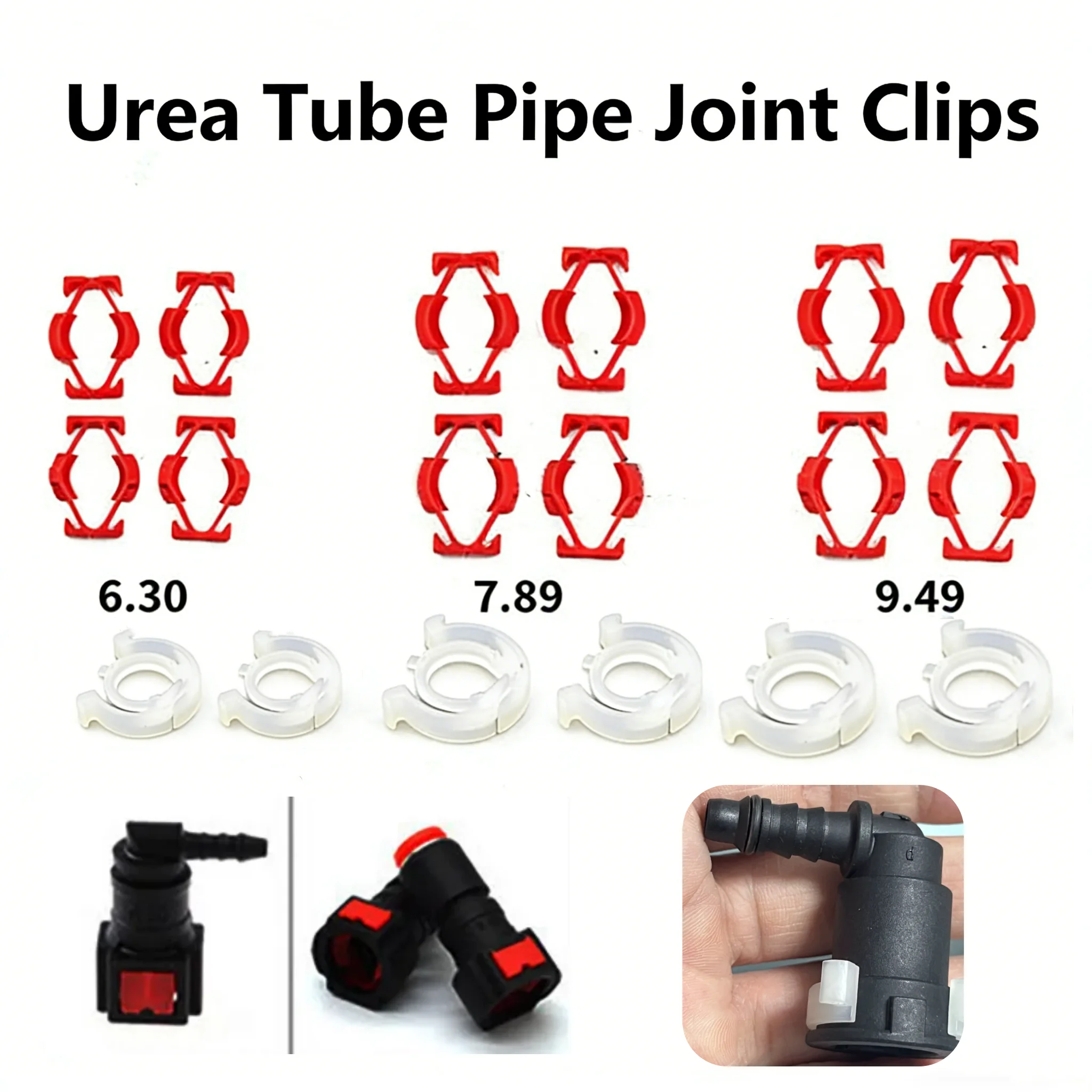 

10Pcs Car Urea Pipe Quick Connector 6.30/7.89/9.49mm Fuel Line Quick Plug Buckle Urea Tube Joint Clips Auto Parts