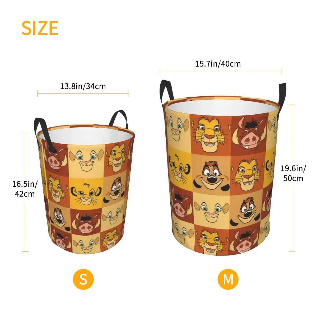Anime The Lion King Cartoon Laundry Basket Collapsible Large Clothes Storage Bin Cartoon Baby Hamper - view 6