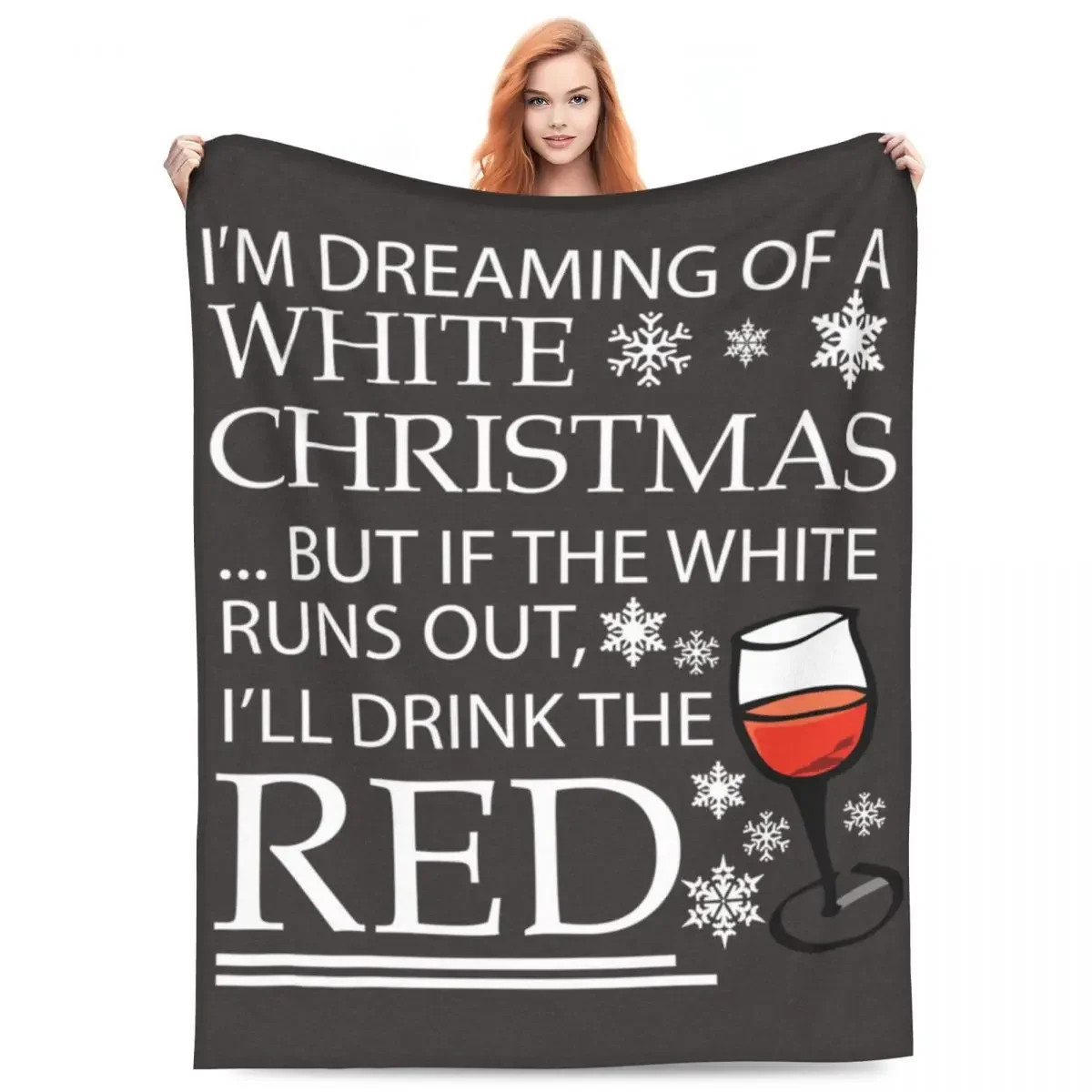 

White Christmas Super Soft Blanket Drink the Red Camping Bedding Throws Winter Printed Custom Flannel Bedspread Sofa Bed Cover