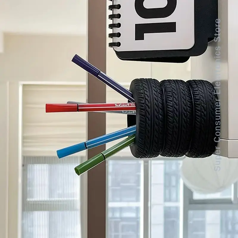 

Car Tire Design Pen Holder Trendy Desktop Organizer Accessory
