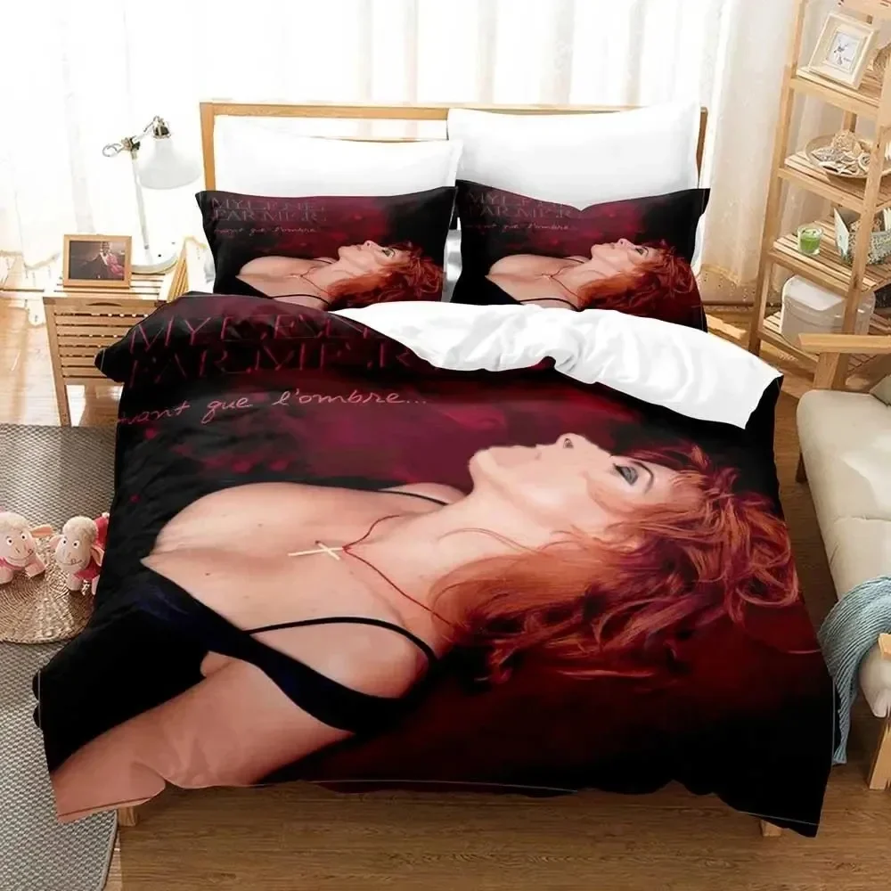 Single Mylene Farmer Bedding Set Duvet Cover Bed Set Quilt Cover Pillowcase Comforter king Queen Size Boys Adult Bedding Set