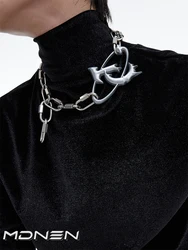 2023 New Original Heavy Metal Lock Necklace Pioneer Punk Frosted To Make Old Neutral Jewelry Party Gifts