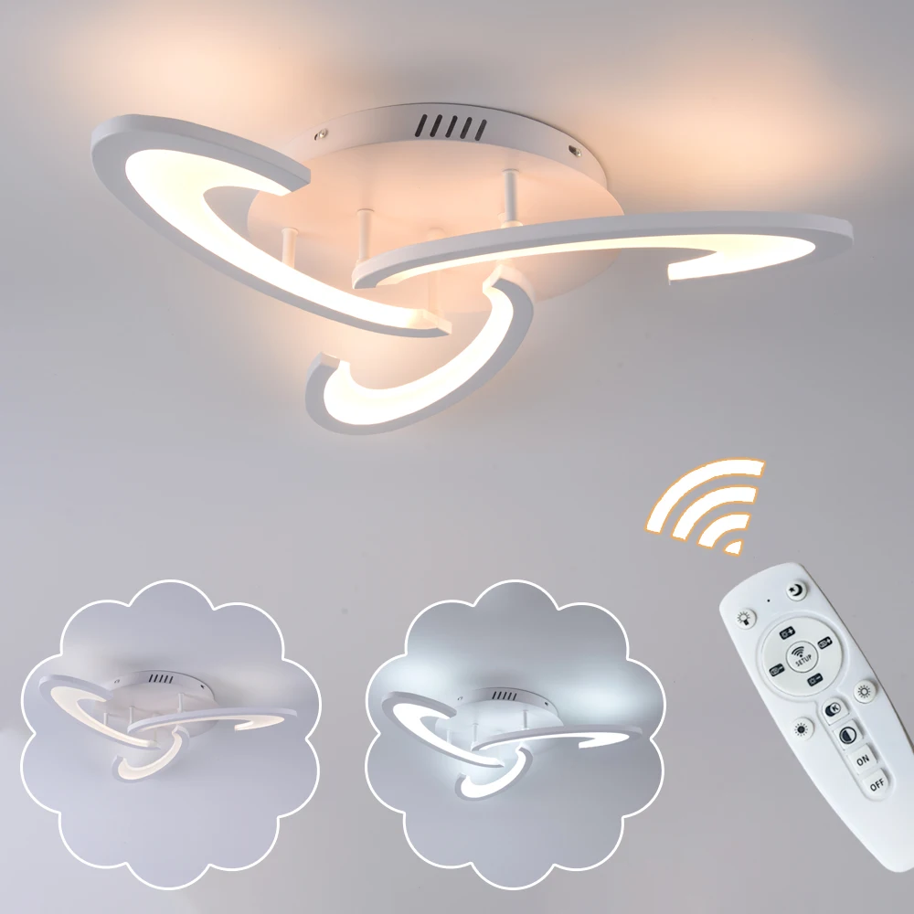 

Modern Ceiling Lamp Indoor Acrylic Lustre White Chandelier Bedroom Living Dining Room Kitchen Led Pendant Light Home Decor Fixtu