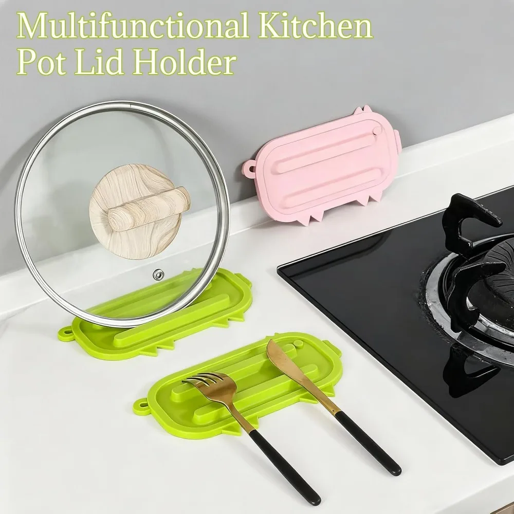 3 Pack Cute Dinosaur Silicone Drainage Mat, Multi-Purpose Non-Slip Heat Resistant Countertop Drying Mat, Waterproof Silicone Trivet Sponge Holder for Kitchen Sink Bathroom Vanity