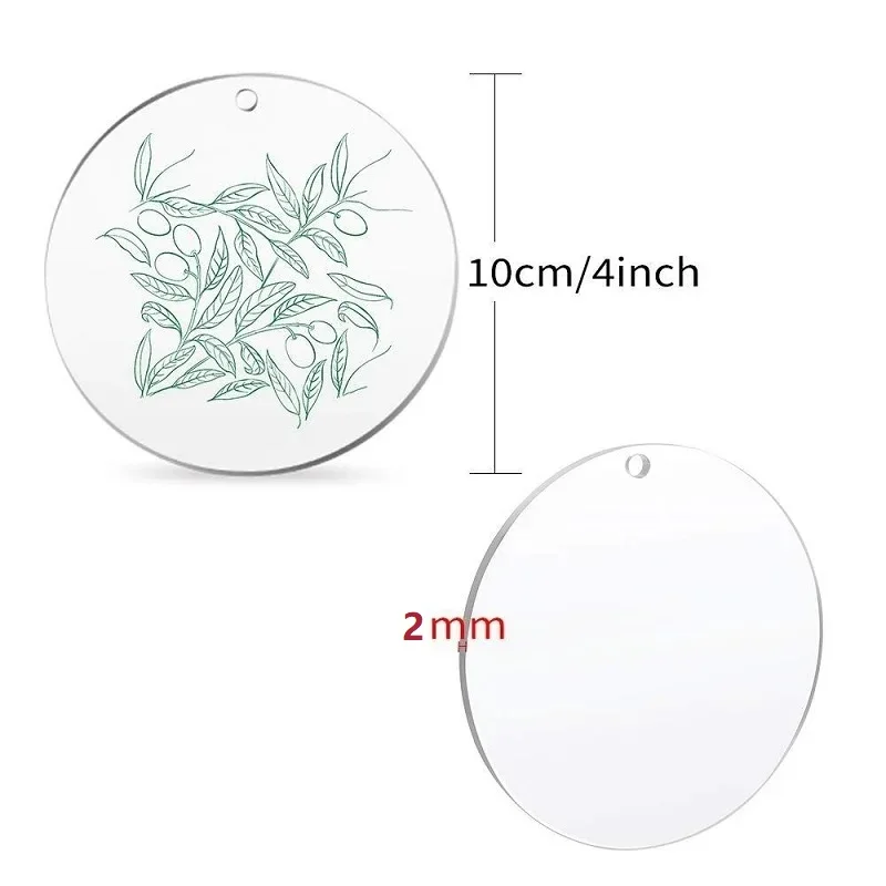 20/30/40PCS Round Clear Circle Acrylic Sheet Blank Acrylic Clear Plastic Disc for Children DIY Painted Art Project 2mm Thick