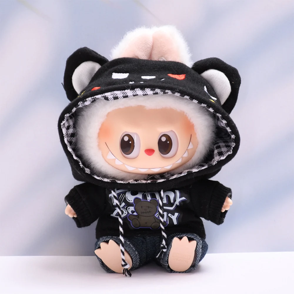 Fashion Trend Hooded Sweatshirt for Labubu V1 V2 Dolls To Match and Replace Clothing Accessories